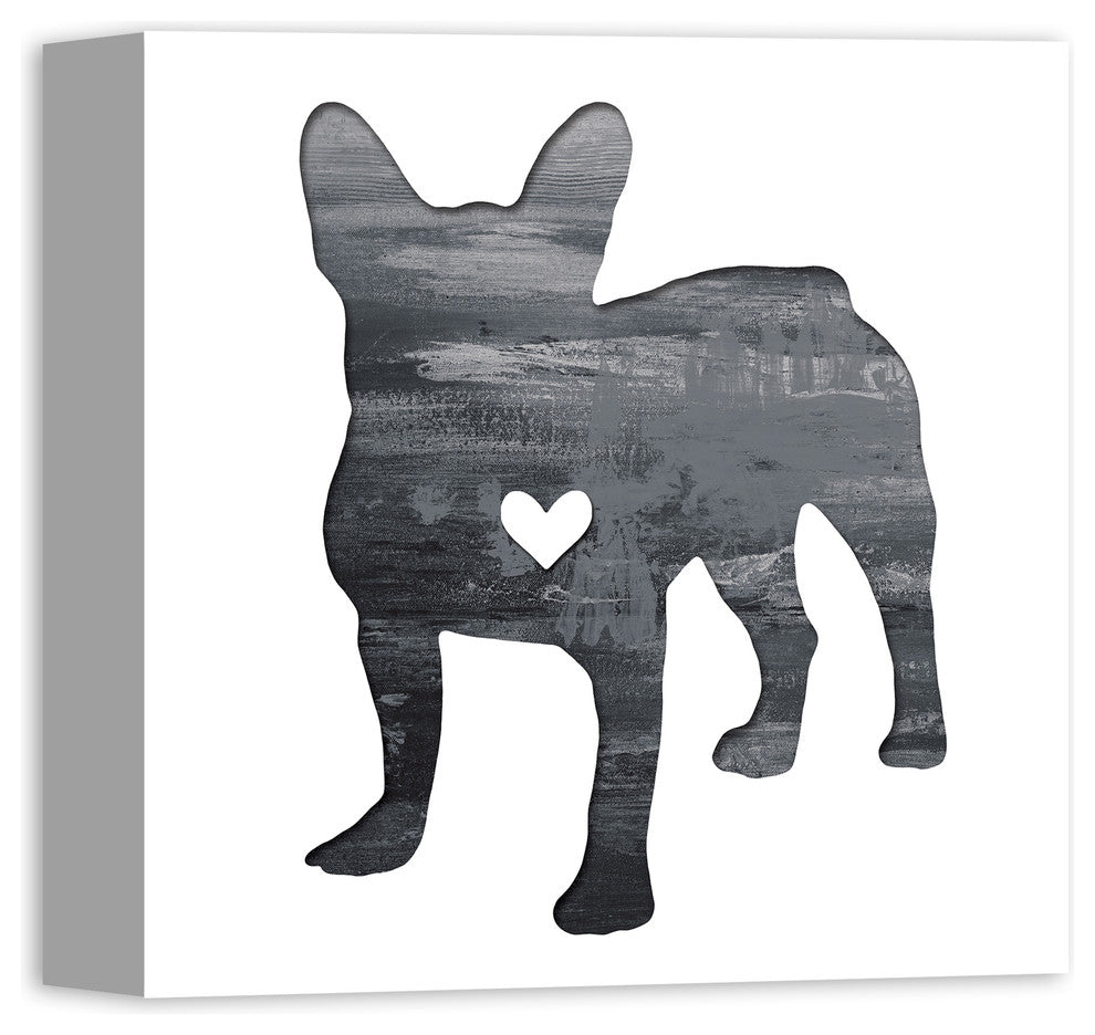 Designs Direct Creative Group Ink Silhouette Frenchie 12x12 Canvas Wall Art