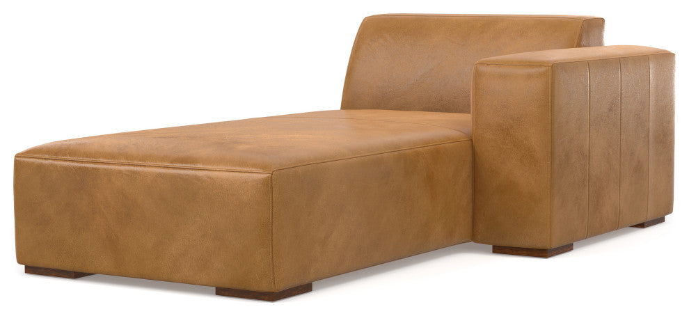 Rex Right Chaise Sofa Module in Genuine Leather