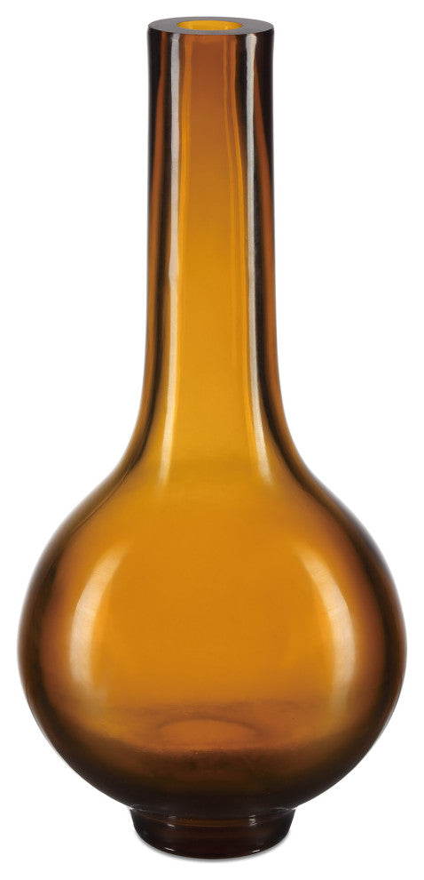 Amber and Gold Peking Long Neck Vase