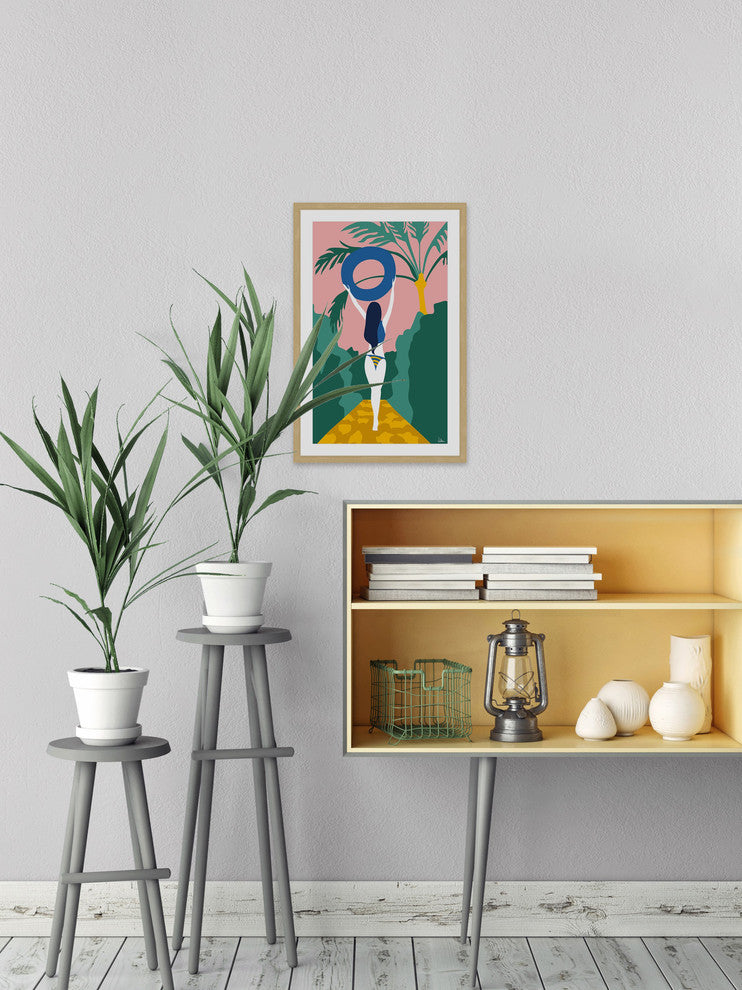 "Welcome Summer" Framed Painting Print, 12"x18"