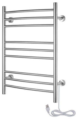 Riviera Towel Warmer, Brushed, Dual Connection, 9 Bars