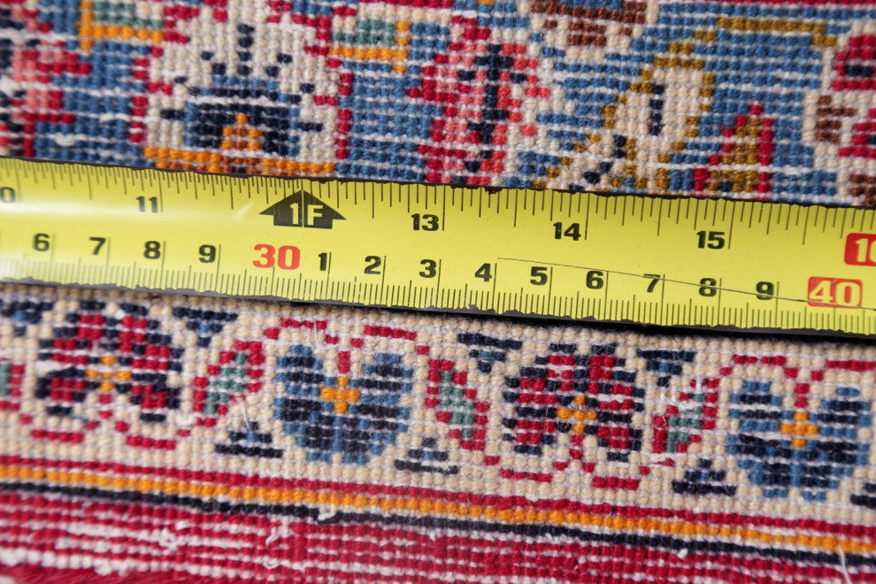 Consigned, Vintage Handmade Oriental Traditional Persian Area Rug, Red, 10x14