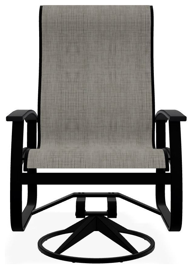 Belle Isle Sling Outdoor Swivel Rocker, Smoke/Black