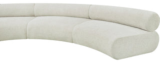 Bale Cream Chenille Fabric Modular Sofa, Cream, 7-Piece, Arc Shaped