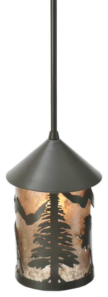 6 Wide Lone Moose Lantern Mini Pendant