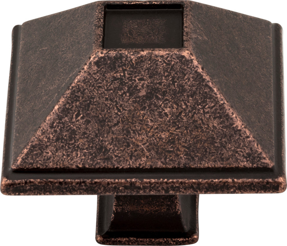 Jeffrey Alexander 602 Tahoe 1-1/2" Pyramid Square Rustic Cabinet - Distressed