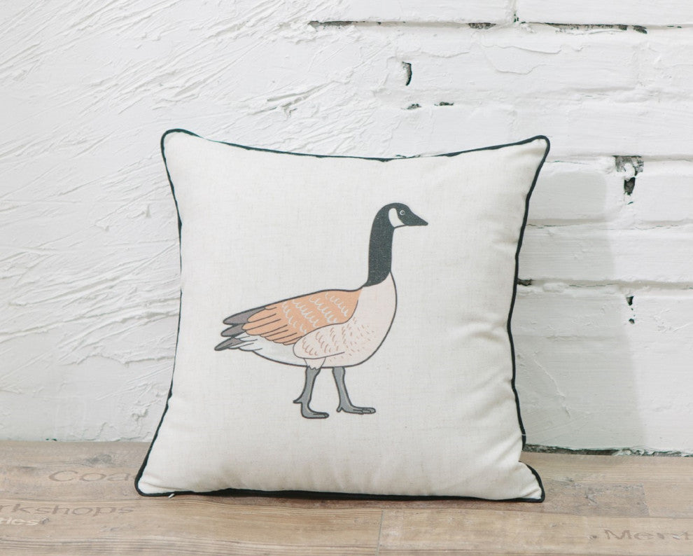 Farmhouse Animals Throw Pillow, 18"x18"x Set of 2, Goose