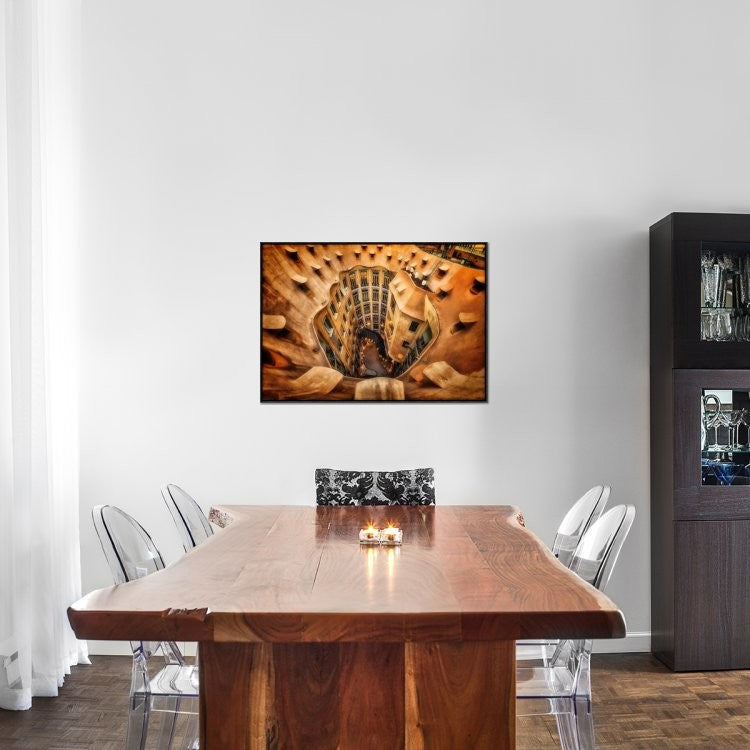 "Casa Mila La Pedrera Barcelona." Framed Canvas Giclee by Massimo Cuomo, 37x26"