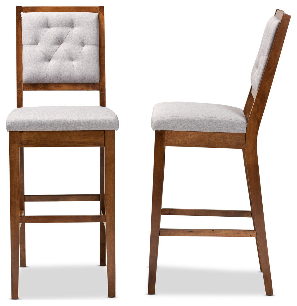Lakenya Modern 2-Piece Bar Stools, Gray