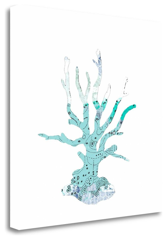 "Blue Coral" By Sarah Ogren, Giclee Print on Gallery Wrap Canvas, Ready to Hang