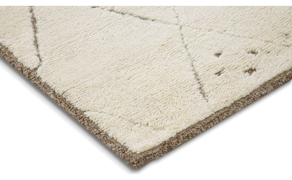 Adab Moroccan Lines Area Rug, Brown, 2'6"x8'
