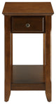 Cutie Compact Walnut Finish Single Drawer End Table