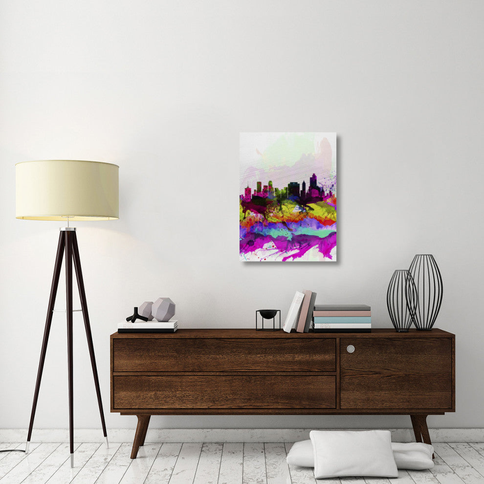 "Tulsa Watercolor Skyline" Fine Art Print