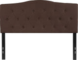 Cambridge Tufted Upholstered Full Size Headboard in Dark Brown Fabric