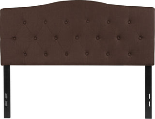 Cambridge Tufted Upholstered Full Size Headboard in Dark Brown Fabric
