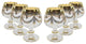 Interglass Italy 6pc Luxury Crystal Glasses, Gold-Plated (12978 Clear Cognac)