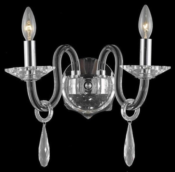 Elegant Avalon Wall Sconce, Black Finish With Elegant Cut Crystal