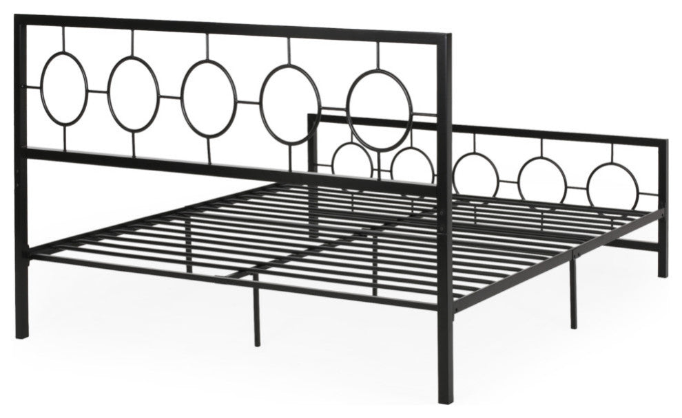 Aldrin Modern Iron Bed Frame, Flat Black