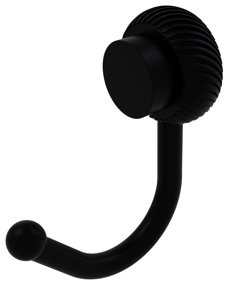 Venus Robe Hook With Twist Accents, Matte Black