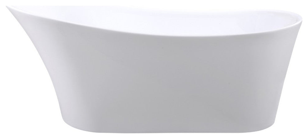 ARIEL Milan 67" Acrylic Freestanding Bathtub Polished Chrome and Overflow Drain
