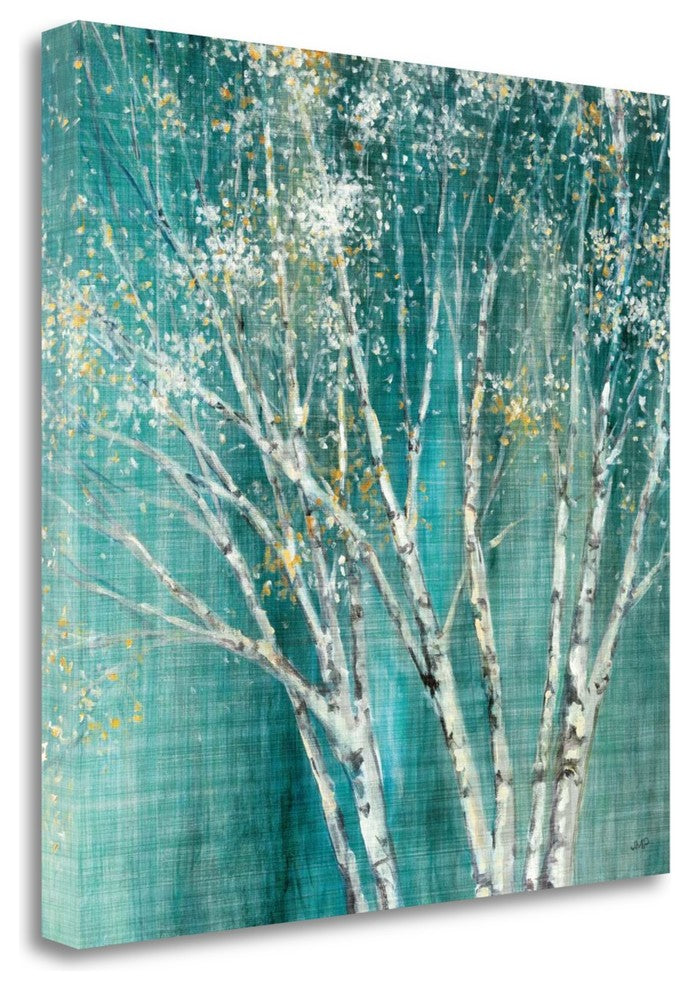 "Blue Birch" By Julia Purinton,Ready to Hang Giclee Print on Gallery Wrap Canvas
