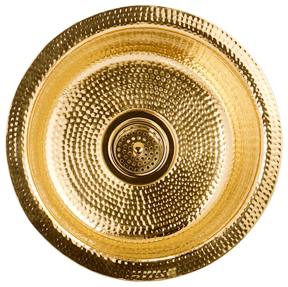 Nantucket Sinks'' 15" Hand Hammered Round Bar Sink, Rs15-Ub