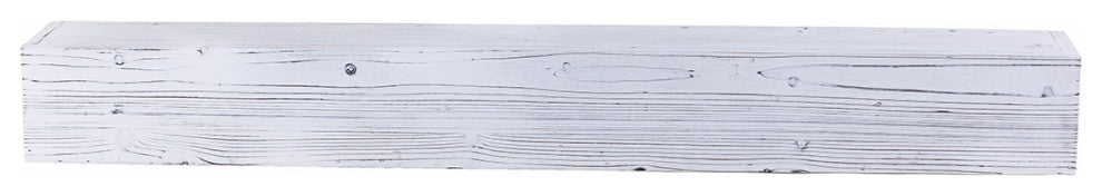 Weathered Beam Mantel, Rustic White, 72"