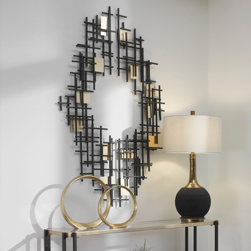 Uttermost Reflection Metal Grid Wall Decor, 2-Piece Set