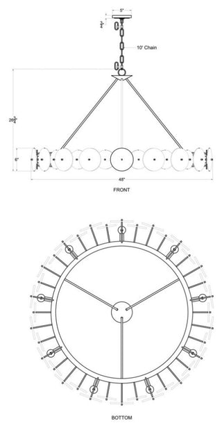 Cosmos 9-Lt Chandelier - Matte Black