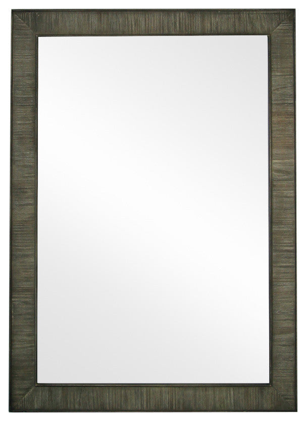 26" Rustic solid fir mirror in grey (26" W x 36" H)