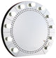 Benzara BM274652 Round Lighted Mirror, 11 Bulb Sockets, Faux Diamonds, Silver