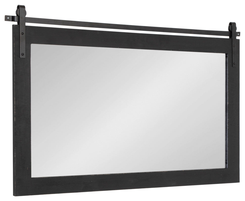 Cates Rustic Wall Mirror, Black 40x26