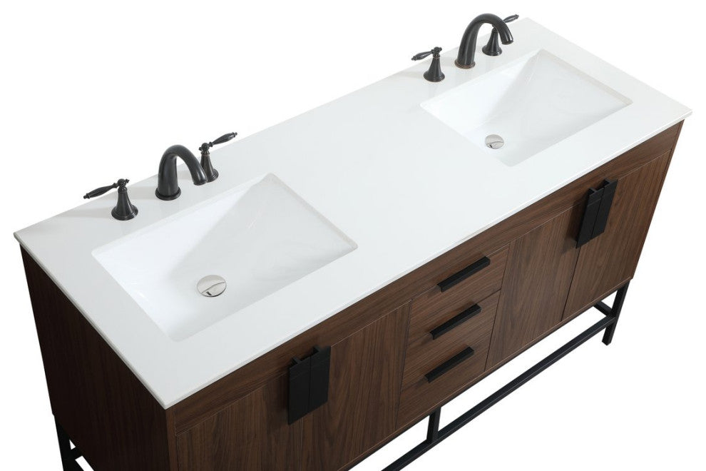 Home Living 22" Modern Walnut-Light Bathroom Vanity