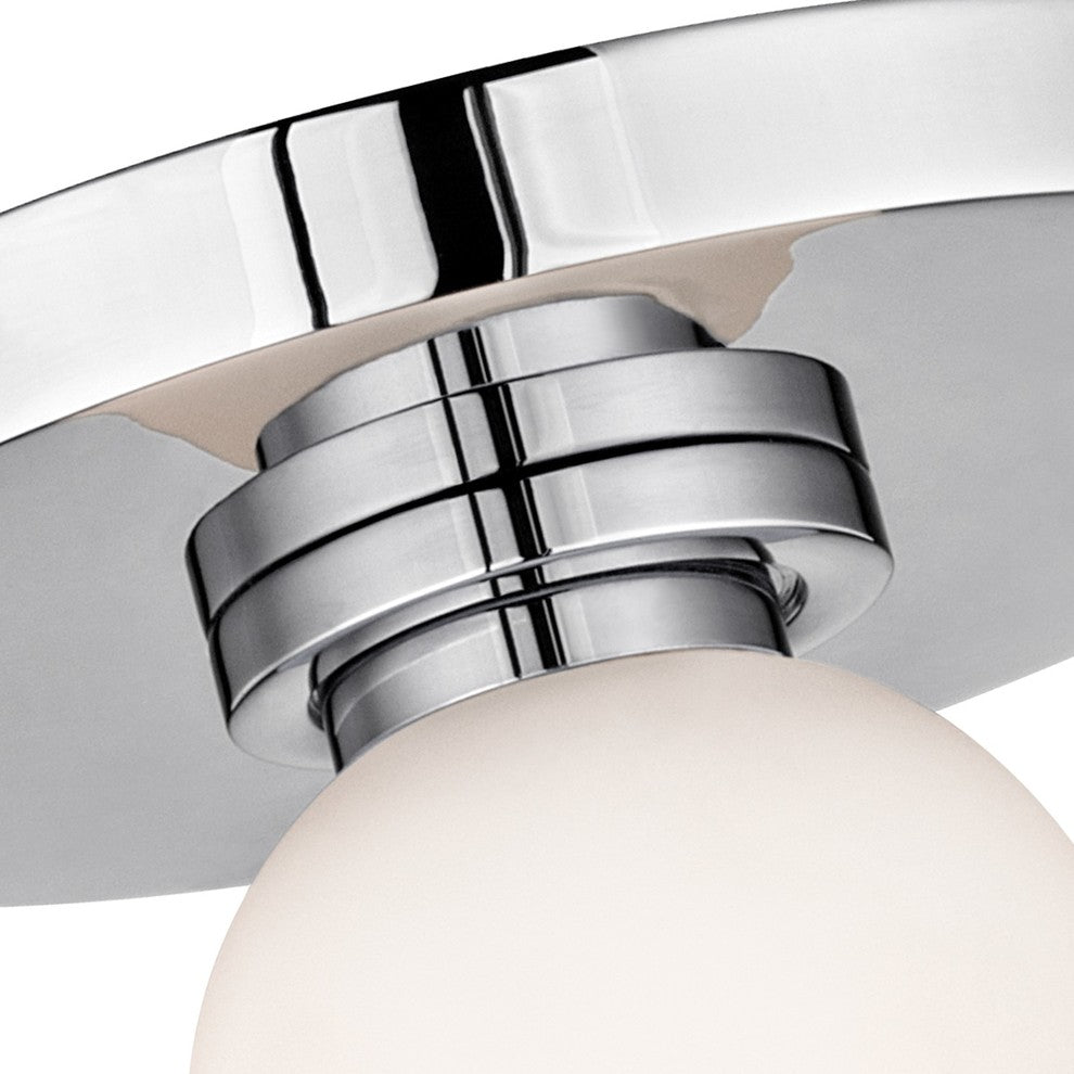 Taft 1-Light Wall Sconce With Opal Matte Shade, Finish: Polished Chrome
