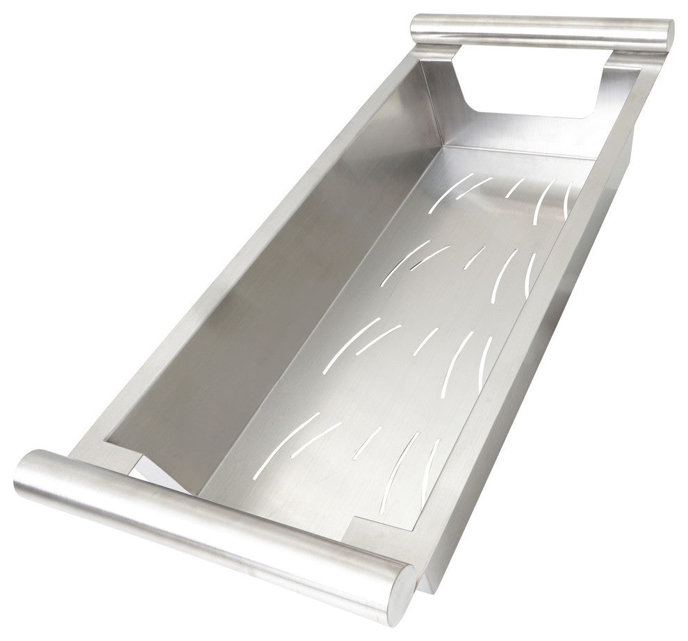 Boann Modern Kitchen Sink Colander Fits 17" Opening, Large, Satin Stainless