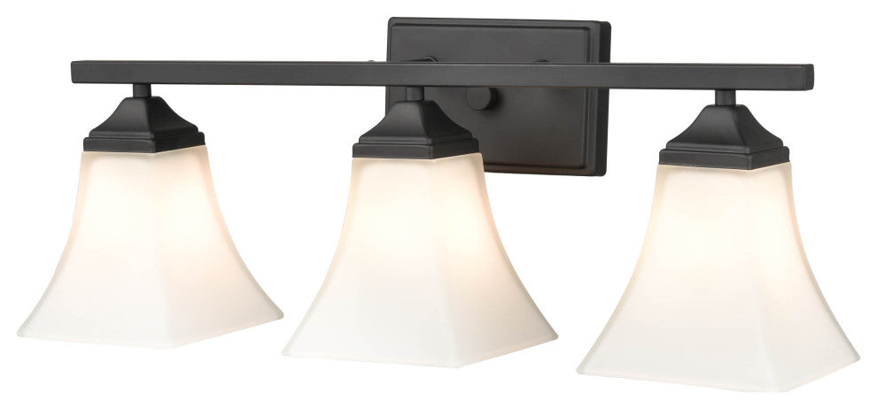 3 Light 23.25" Matte Black Vanity Light