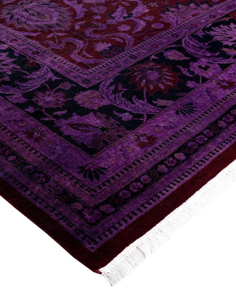 Overdyed One-of-a-Kind Hand-Knotted Area Rug Purple, 8' 1" x 10' 3"