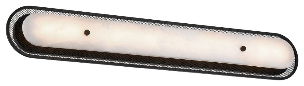 Tramore, Wall Sconce, 38", Matte Black, Alabaster