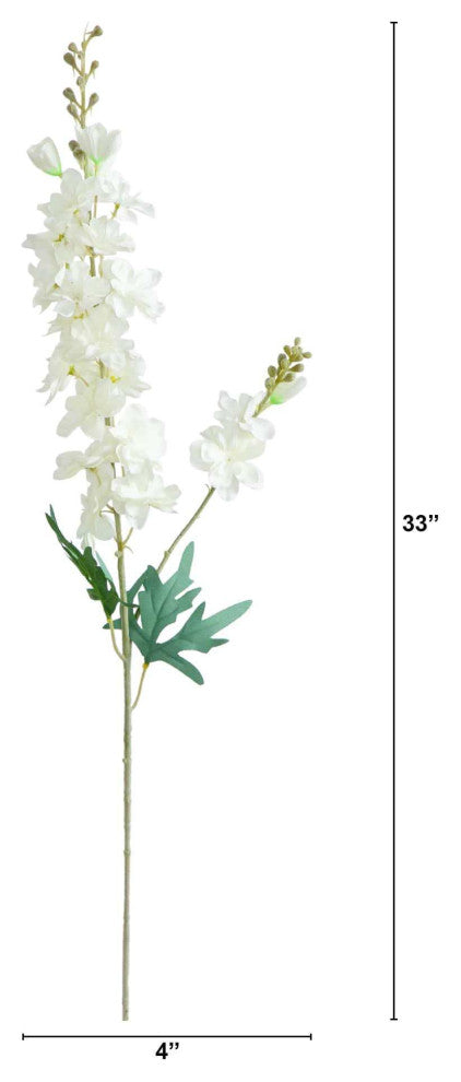 33" Artificial Delphinium Flower Stems, Set of 3