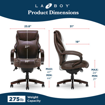 La-Z-Boy Hyland Executive Office Chair with AIR Lumbar Technology Mahogany Brown