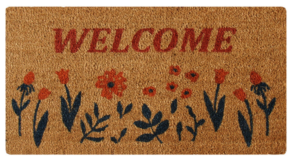 Rubber-Cal "Floral Garden" Welcome Spring Doormat 15mm X 18" X 30"