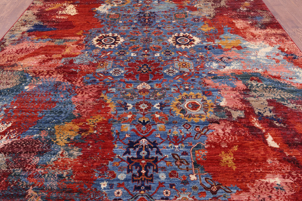 9' 0" X 11' 10" Fine Serapi Modern Hand-Knotted Rug - Q12416