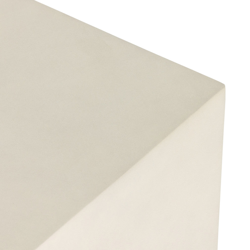 Parish Outdoor End Table-White Concrete