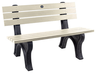 Aurora Traditional 4' Park Bench, Weathered Acorn, Whitewash