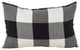 Poly Filled Buffalo Check Plaid Design Cotton Throw Pillow, 13"x20", Black