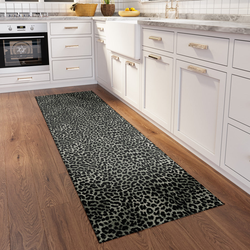 Indoor/Outdoor Mali ML2 Midnight Machine Washable 2'3" x 10' Runner Rug