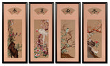 Silk Embroidery Chinese Wall Art of Four Season Flowers, Birds and Flowers of Seasons