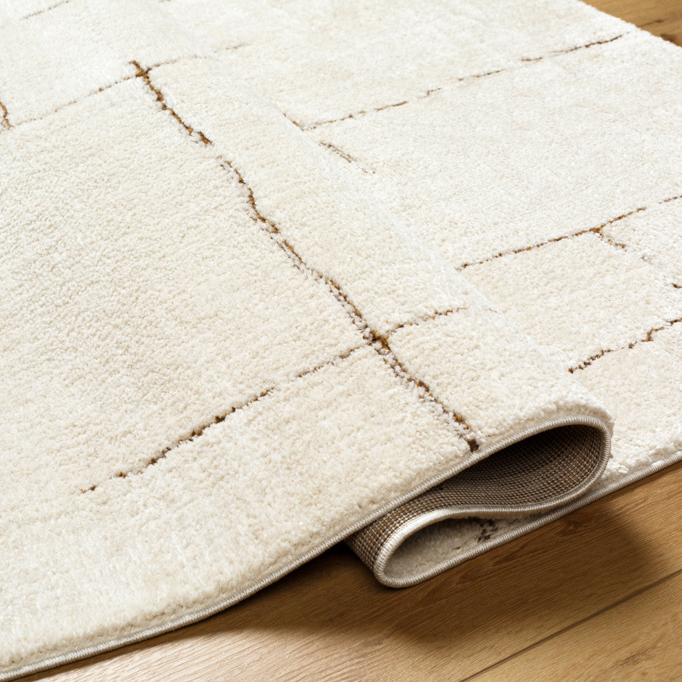 Surya Freud FEU-2310 Machine Woven Area Rug, Ivory, 2'7" x 7'3"
