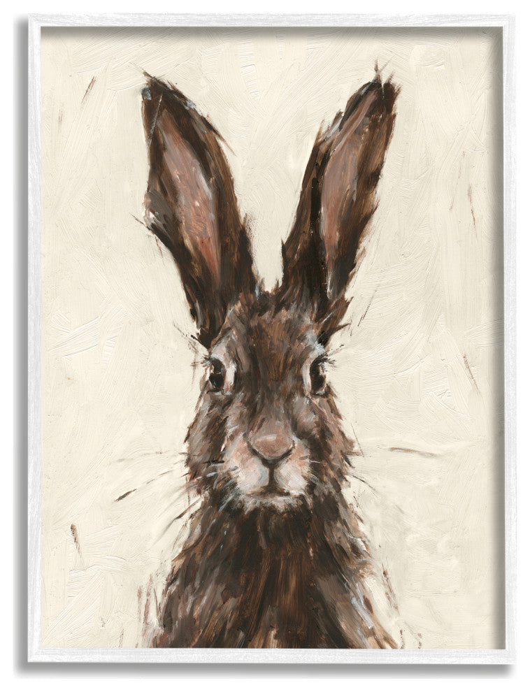 Brown European Rabbit Hare Portrait Painting, 11 x 14