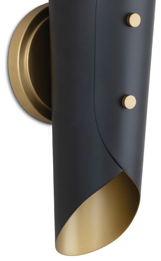 Vest Sconce, Blackened Brass and Natural Brass